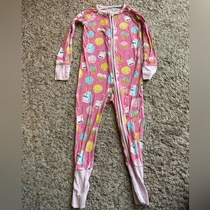 Little sleepies cookies and milk bamboo zippy. Size 18-24mo.